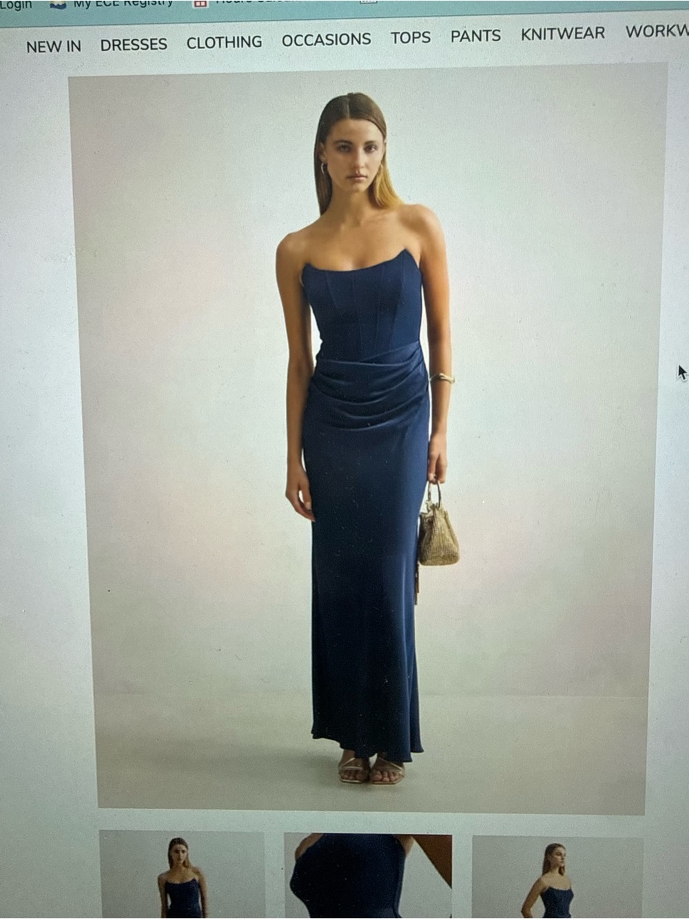 Ever New Navy Blue Corset Dress